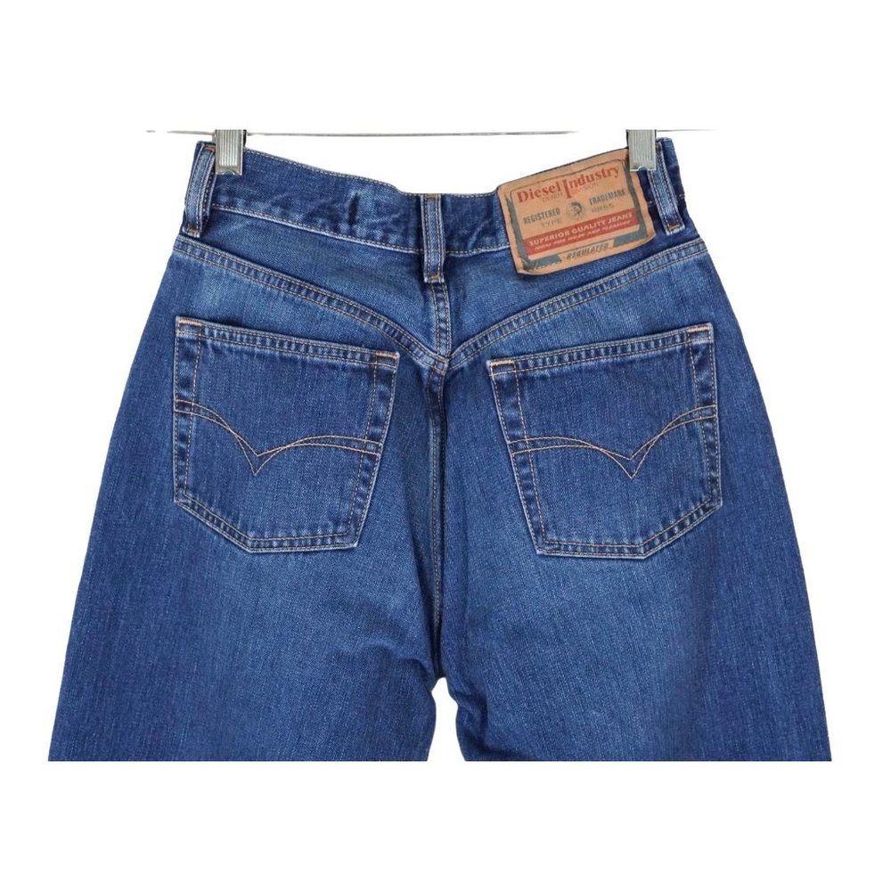 Vintage Diesel Jeans High Waist‎ Rise Mom Button Fly Dark Wash Denim Made Italy